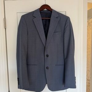 Reiss Slim Fit Steel Blue Suit (Jacket & Trousers) Size 38 & 30/32
